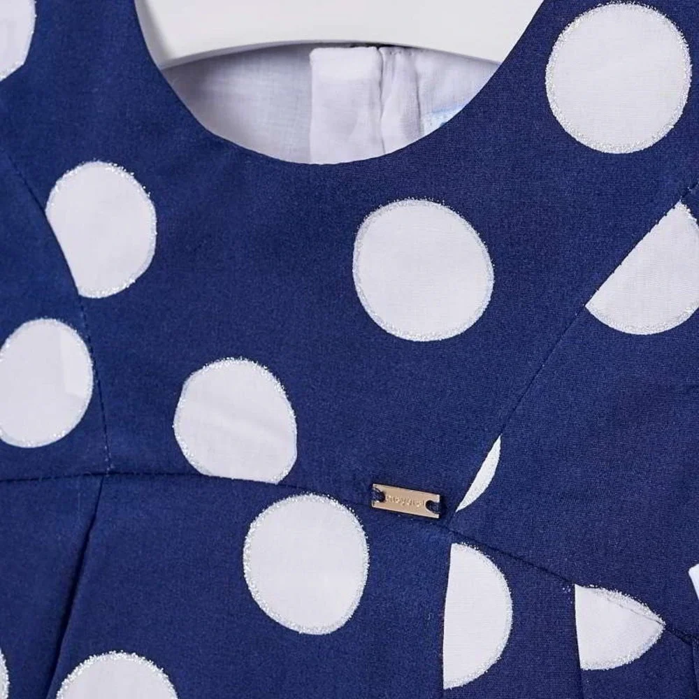 Mayoral Navy Polka Dot Party Dress 24M 92cm‎ 100% Cotton